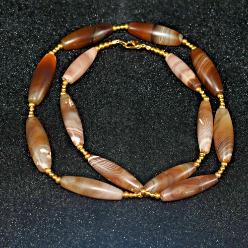 Collana perle dzi pietra - di,