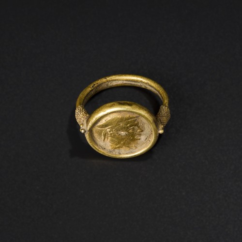 Anello oro greco battriano - anello, in